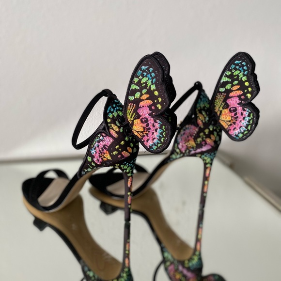 New Sophia Webster Chiara Embellished Heeled Sandals Papillon Paradise Print - Picture 6 of 12